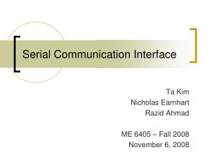 Serial Communication Interface