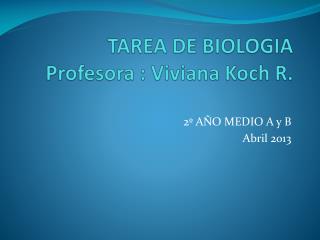 TAREA DE BIOLOGIA Profesora : Viviana Koch R.