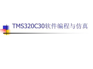 TMS320C30 软件编程与仿真