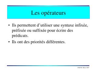 Les opérateurs