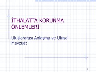 İTHALATTA KORUNMA ÖNLEMLERİ