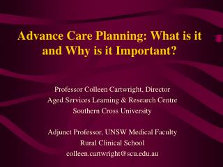 Advance Care Planning: What is it and Why is it Important?