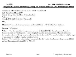 Project: IEEE P802.15 Working Group for Wireless Personal Area Networks (WPANs)