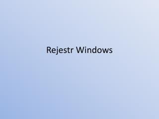 Rejestr Windows