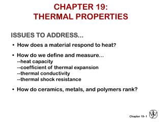 CHAPTER 19: THERMAL PROPERTIES