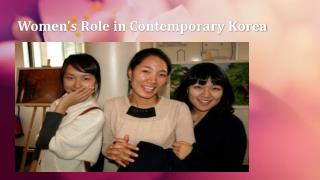 Women's Role in Contemporary Korea