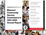 Missouri Community Service Commission s 2007-2008 Annual Report