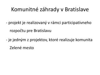 Komunitné záhrady v Bratislave
