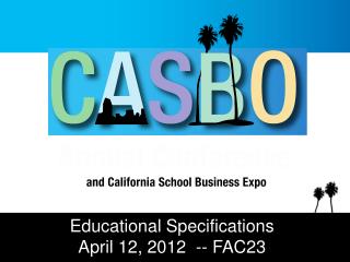 Educational Specifications April 12, 2012 -- FAC23