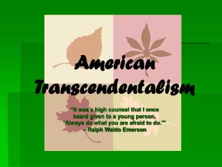 American Transcendentalism