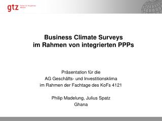 Business Climate Surveys im Rahmen von integrierten PPPs