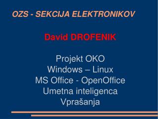 OZS - SEKCIJA ELEKTRONIKOV