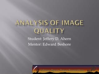 Analysis of Image Quality