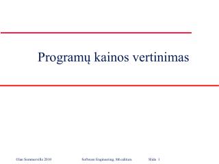 Program ų kainos vertinimas