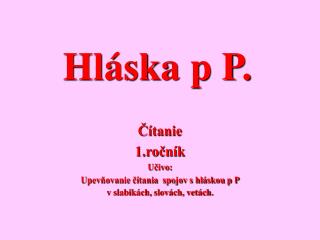 Hláska p P.