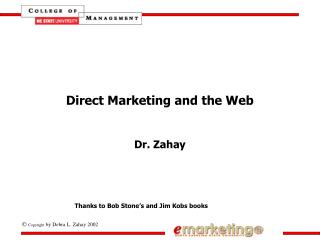 Direct Marketing and the Web