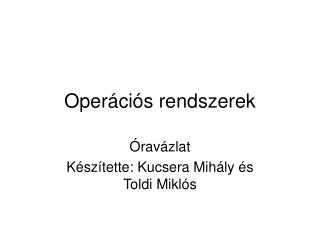 Operációs rendszerek