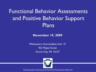 Functional Behavior Assessments and Positive Behavior Support Plans