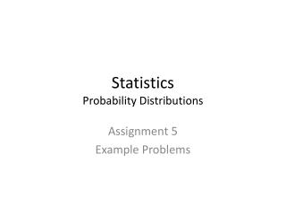 Statistics Probability Distributions