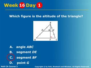 Which figure is the altitude of the triangle?