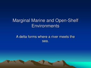 Marginal Marine and Open-Shelf Environments
