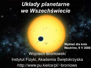 Układy planetarne we Wszechświecie
