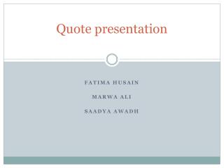 Quote presentation