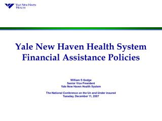 Yale New Haven Health System Financial Assistance Policies