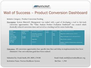 Wall of Success – Product Conversion Dashboard