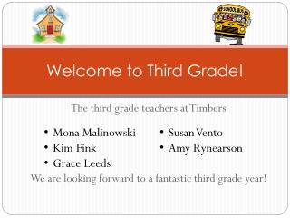 Welcome to Third Grade!