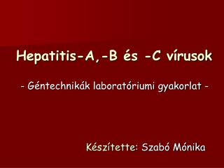 Hepatitis-A,-B és -C vírusok
