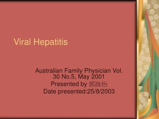 Viral Hepatitis