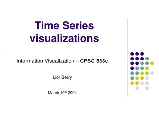 Time Series visualizations