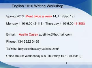 English 1010 Writing Workshop
