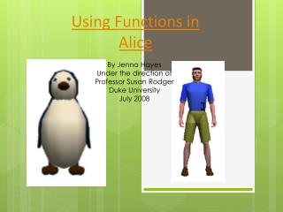 Using Functions in Alice