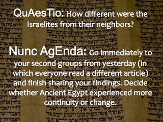 QuAesTio : How different were the Israelites from their neighbors?