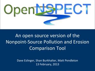 An open source version of the Nonpoint-Source Pollution and Erosion Comparison Tool