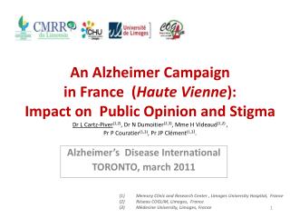 Alzheimer’s Disease International TORONTO, march 2011