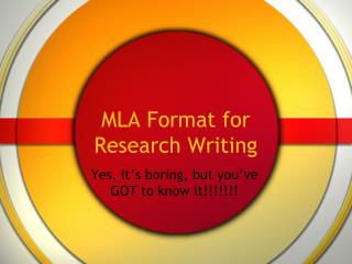 MLA Format for Research Writing
