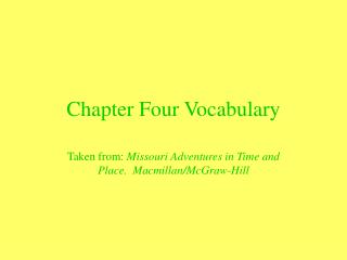 Chapter Four Vocabulary