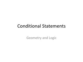 Conditional Statements