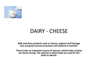 DAIRY - CHEESE