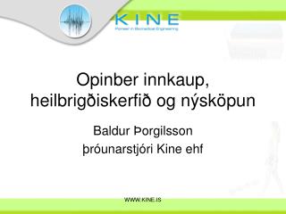 Opinber innkaup, heilbrigðiskerfið og nýsköpun