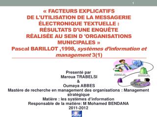Presenté par Maroua TRABELSI &amp; Oumaya ABBES