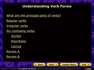 Understanding Verb Forms