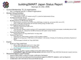 buildingSMART Japan Status R eport Washington DC ( Dec. 200 9 )