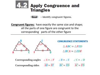 Congruent figures: have exactly the same size and shape;