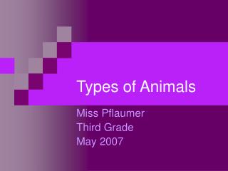 Types of Animals