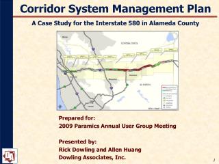 Corridor System Management Plan A Case Study for the Interstate 580 in Alameda County
