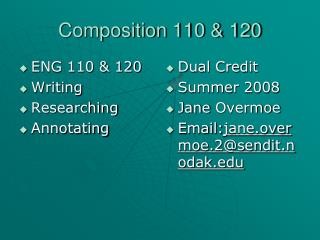 Composition 110 &amp; 120